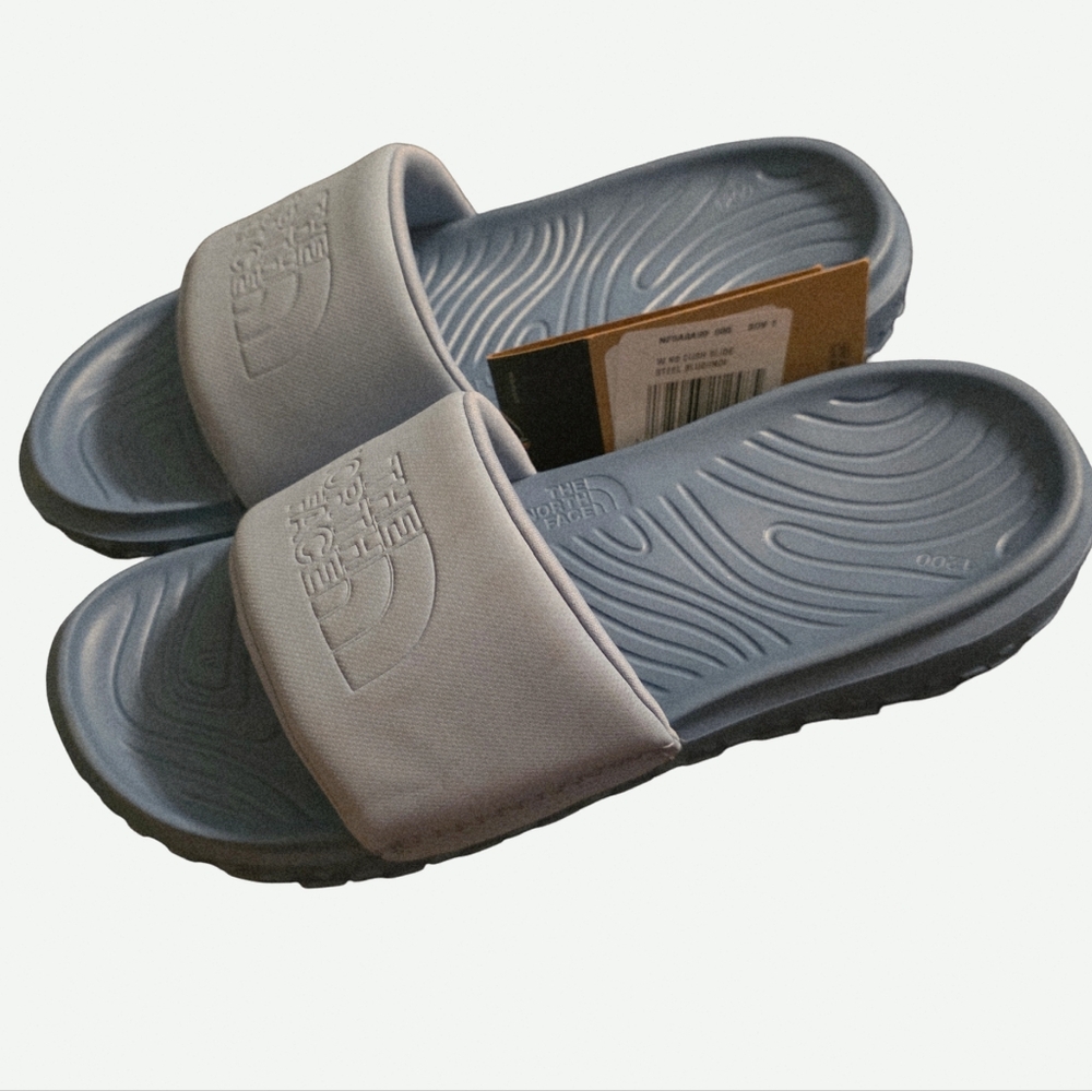 North Face Women's Never Stop Cush Slide "Steel Blue" Size 8 NEW - Picture 2 of 3